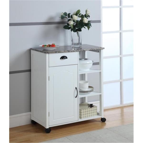 Deluxdesigns Kitchen Cart White Finish DE2589333 - main